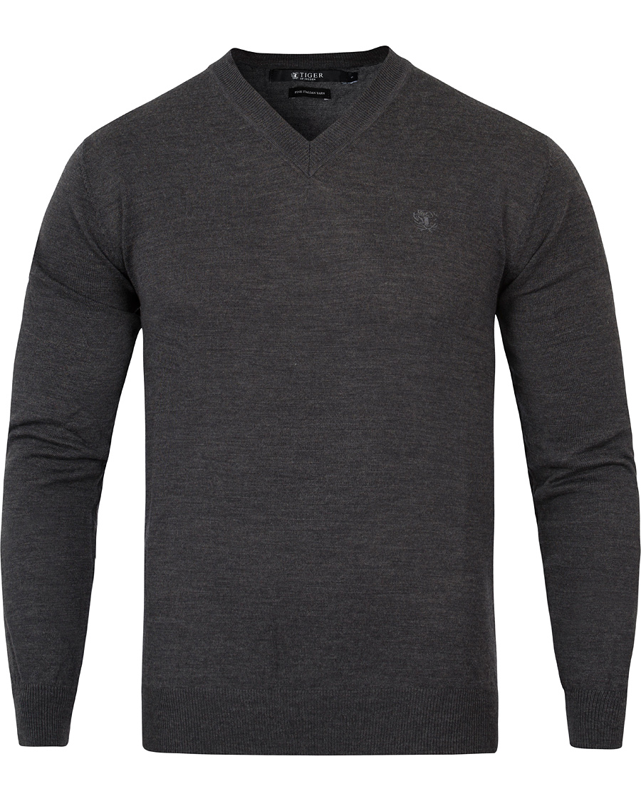 Homme | Pulls Et Tricots | Tiger of Sweden | Harvard V-Neck Pullover Dark Grey