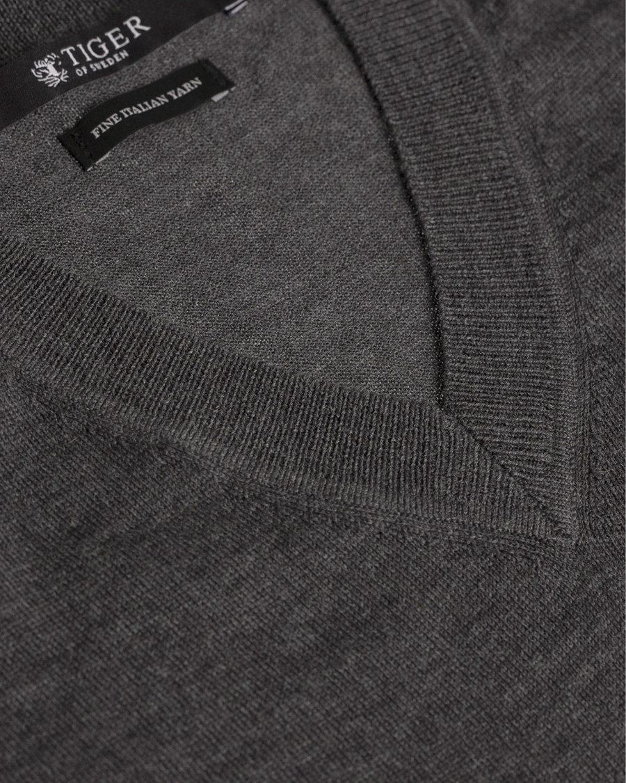 Homme | Pulls Et Tricots | Tiger of Sweden | Harvard V-Neck Pullover Dark Grey