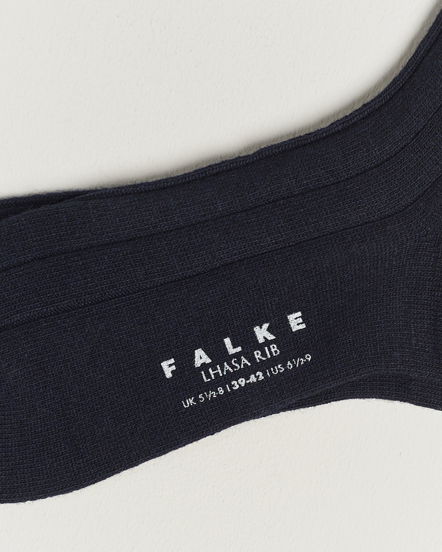 Homme | Chaussettes En Laine Mérinos | Falke | Lhasa Cashmere Socks Dark Navy