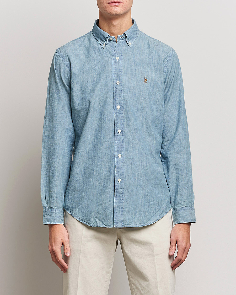Homme | Chemises En Denim | Polo Ralph Lauren | Custom Fit Shirt Chambray Washed