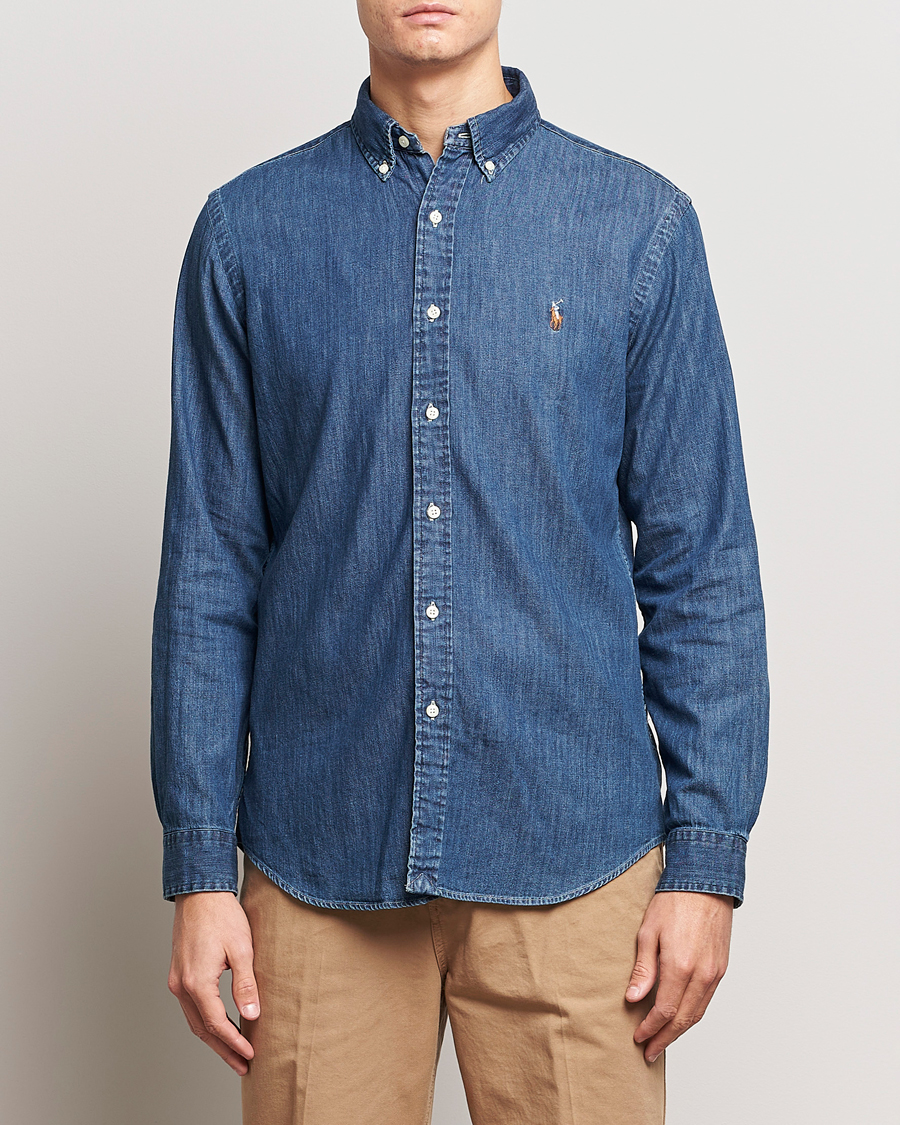 Homme | Chemises En Denim | Polo Ralph Lauren | Custom Fit Shirt Denim Dark Wash