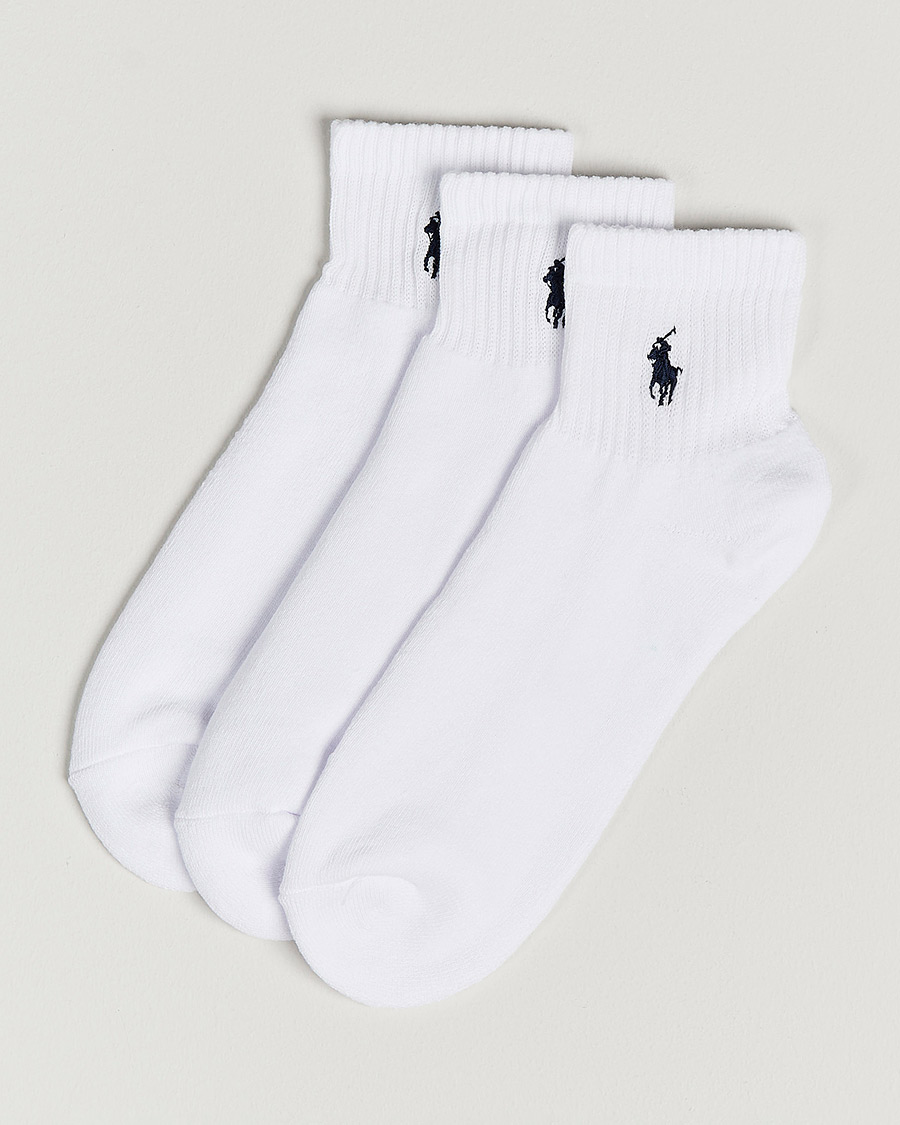 Homme | Sous-Vêtements Et Chaussettes | Polo Ralph Lauren | 3-Pack Sport Quarter Socks White