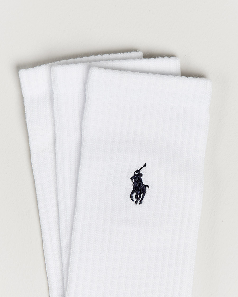 Homme | Chaussettes Quotidiennes | Polo Ralph Lauren | 3-Pack Crew Sock White