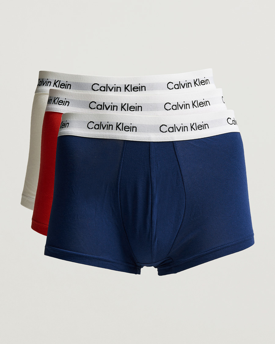 Homme | Sous-Vêtements Et Chaussettes | Calvin Klein | Cotton Stretch Low Rise Trunk 3-pack Red/Blue/White