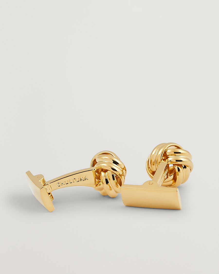 Homme | Accessoires | Skultuna | Cuff Links Black Tie Collection Knot Gold