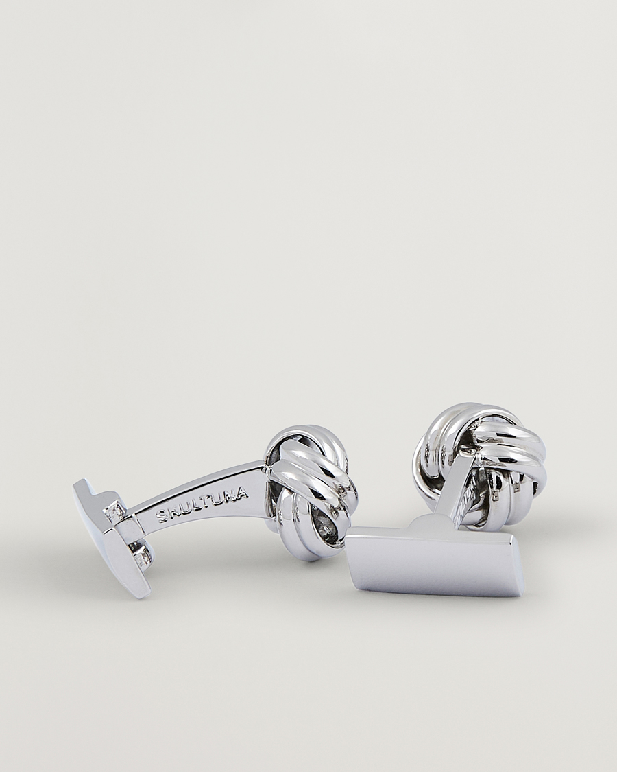 Homme |  | Skultuna | Cuff Links Black Tie Collection Knot Silver