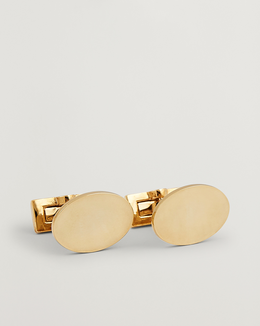 Homme | Boutons De Manchette | Skultuna | Cuff Links Black Tie Collection Oval Gold