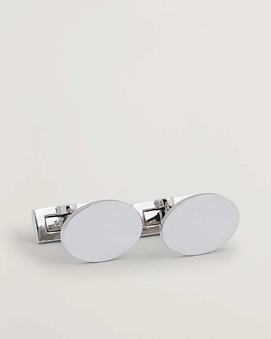 Homme | Skultuna Cuff Links Black Tie Collection Oval Silver | Skultuna | Cuff Links Black Tie Collection Oval Silver