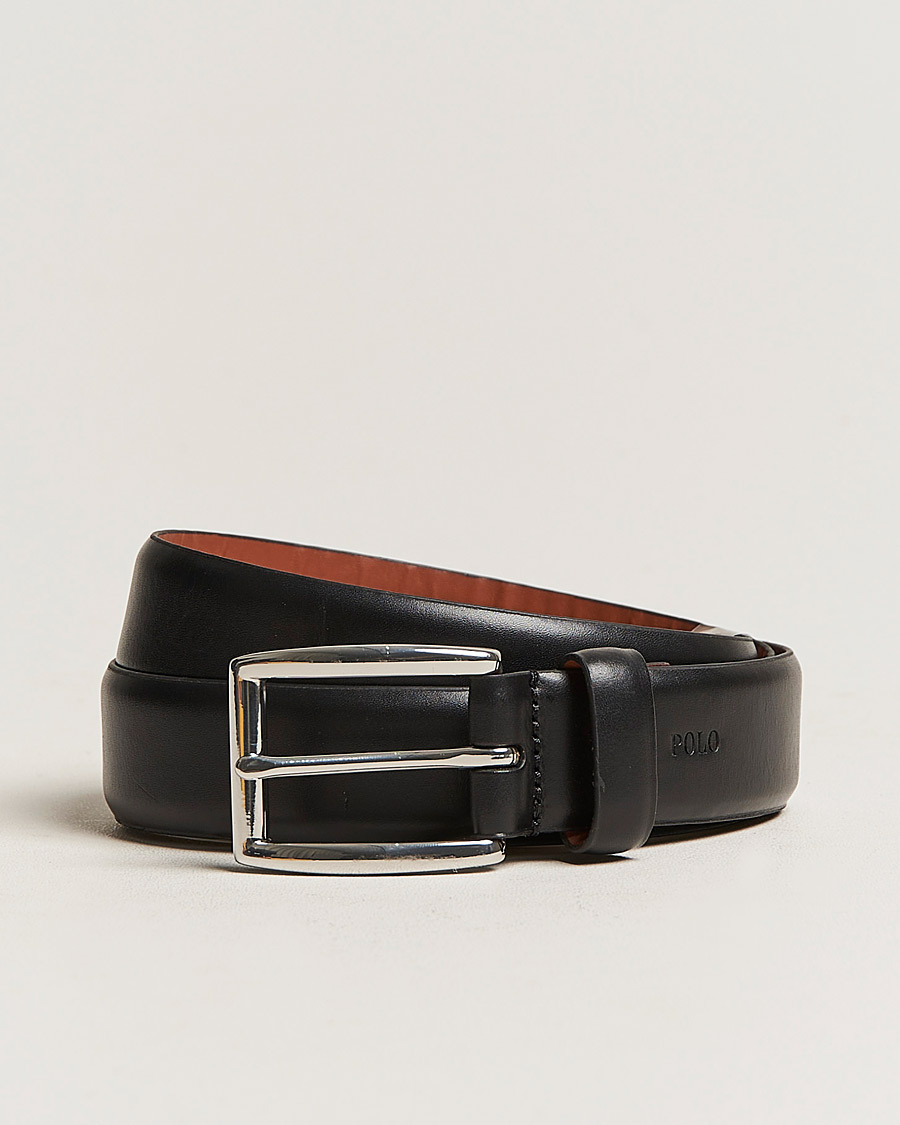 Homme | Polo Ralph Lauren Cowhide Belt 3 cm Black | Polo Ralph Lauren | Cowhide Belt 3 cm Black