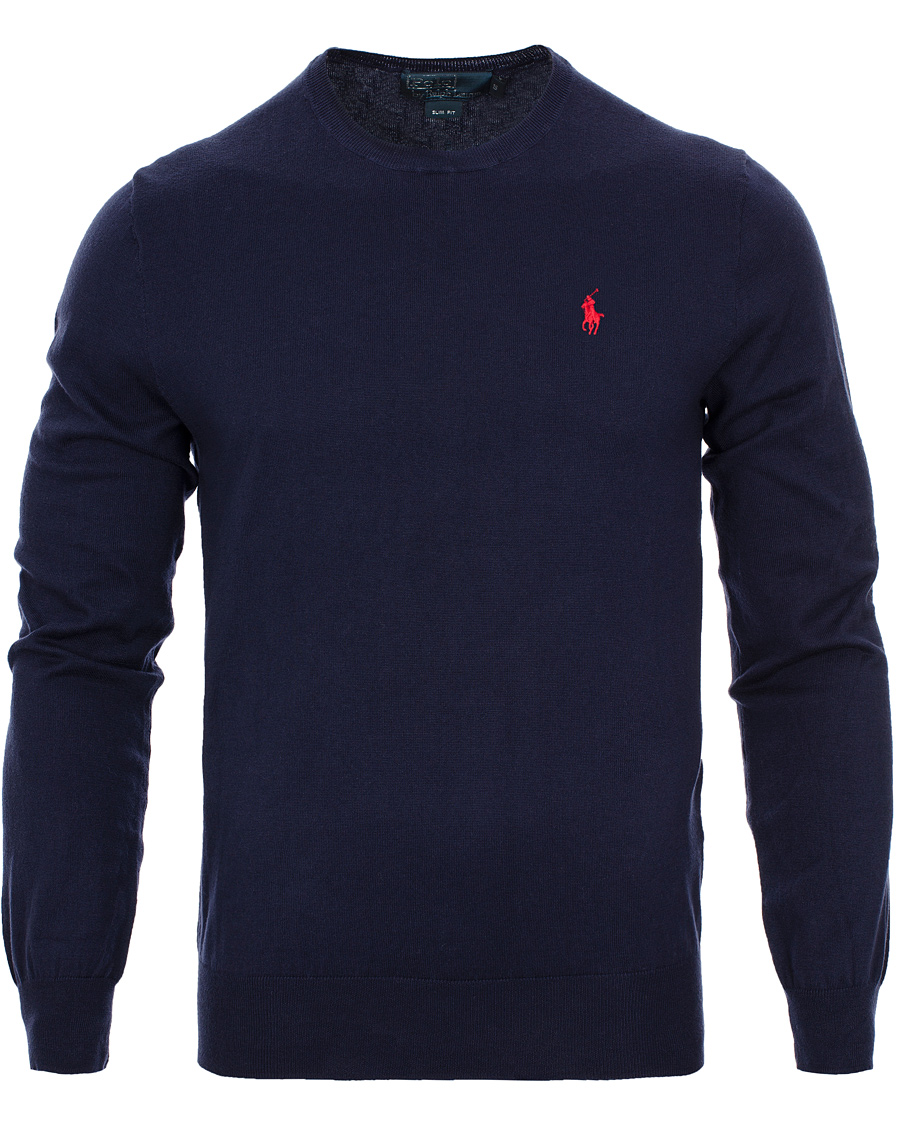 Homme | Pulls Et Tricots | Polo Ralph Lauren | Slim Fit Pima Cotton Crew Neck Pullover Hunter Navy