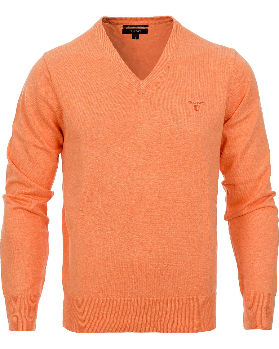 Homme | Pulls Et Tricots | GANT | Light Weight Cotton V-Neck Pullover Carrot Melange