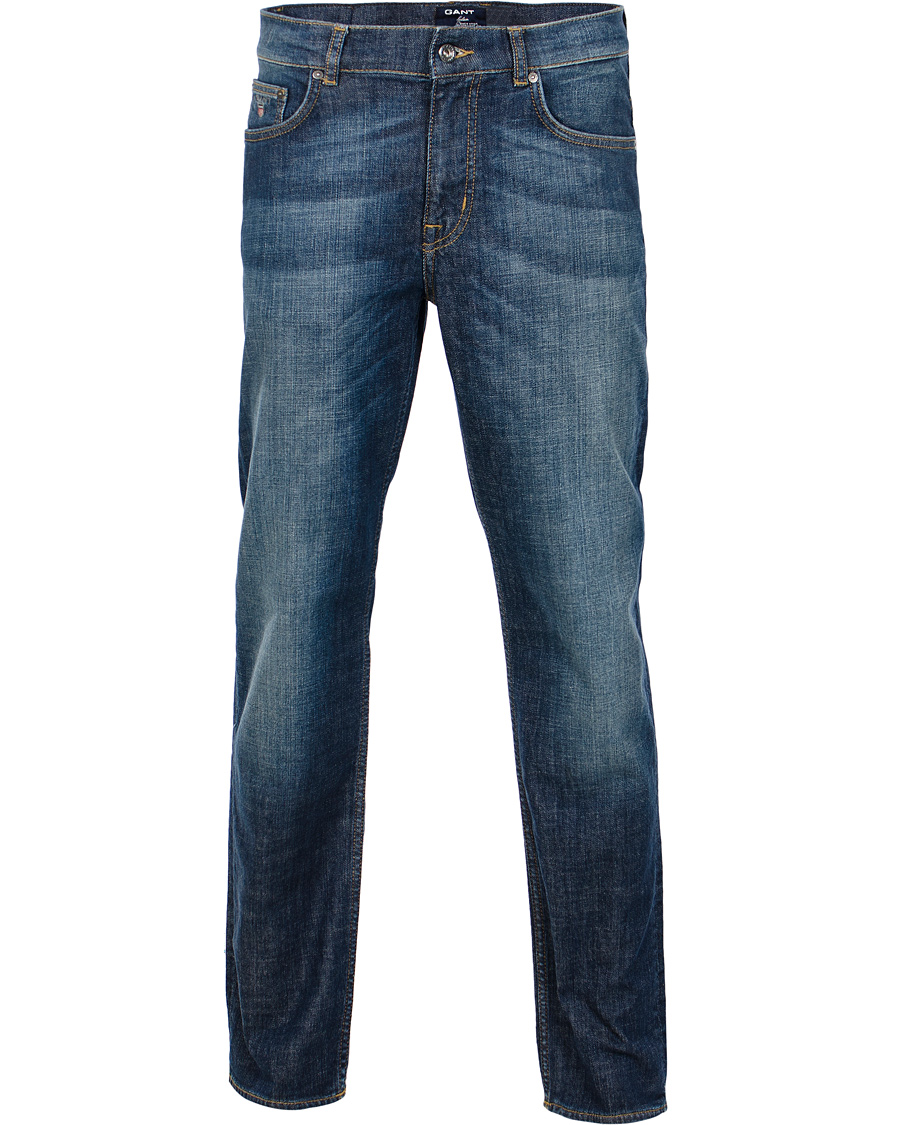 Homme | Jeans | GANT | Knight Stretch Jean Tyler Fit Mid Blue Worn in