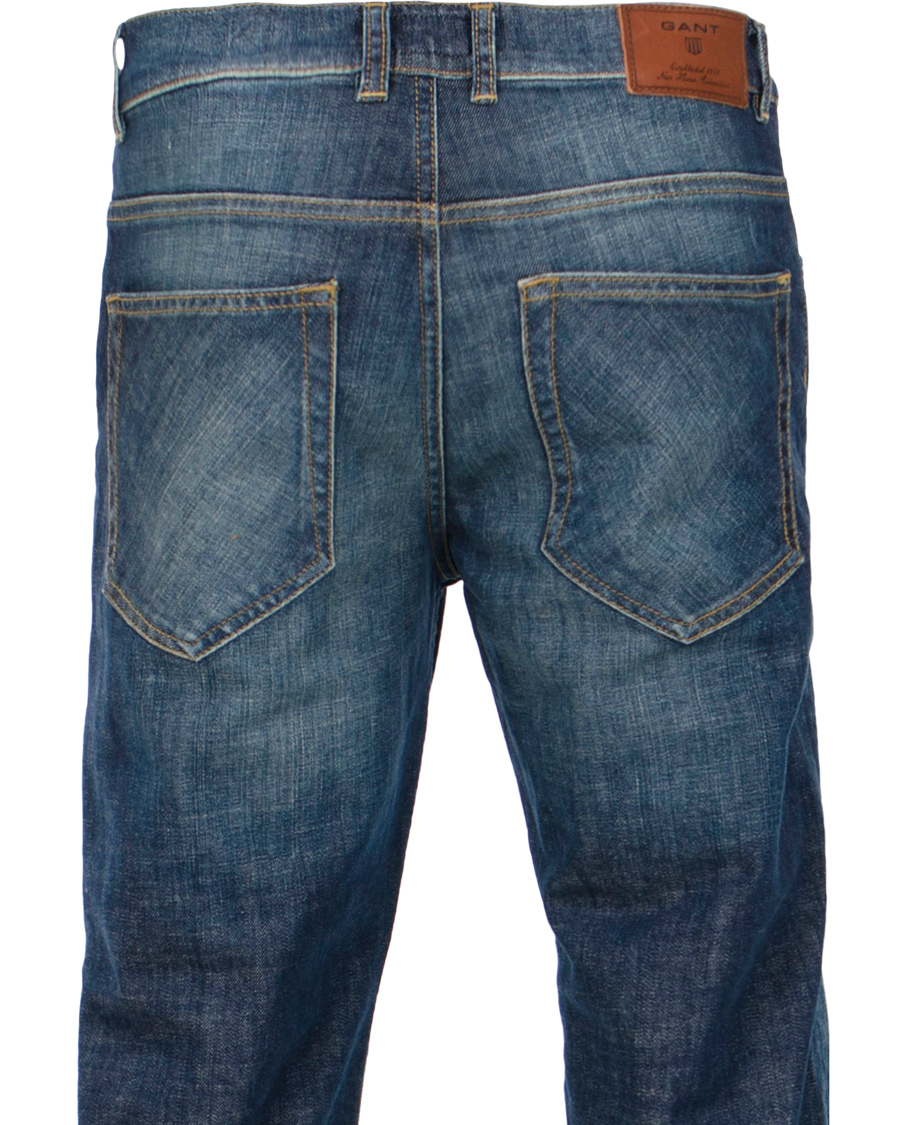 Homme | Jeans | GANT | Knight Stretch Jean Tyler Fit Mid Blue Worn in