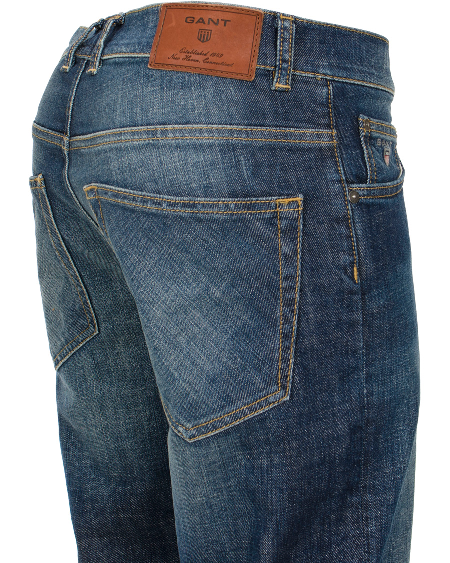 Homme | Jeans | GANT | Knight Stretch Jean Tyler Fit Mid Blue Worn in