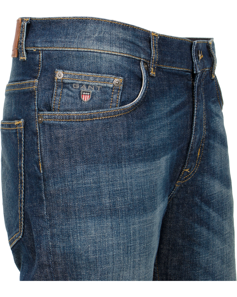 Homme | Jeans | GANT | Knight Stretch Jean Tyler Fit Mid Blue Worn in