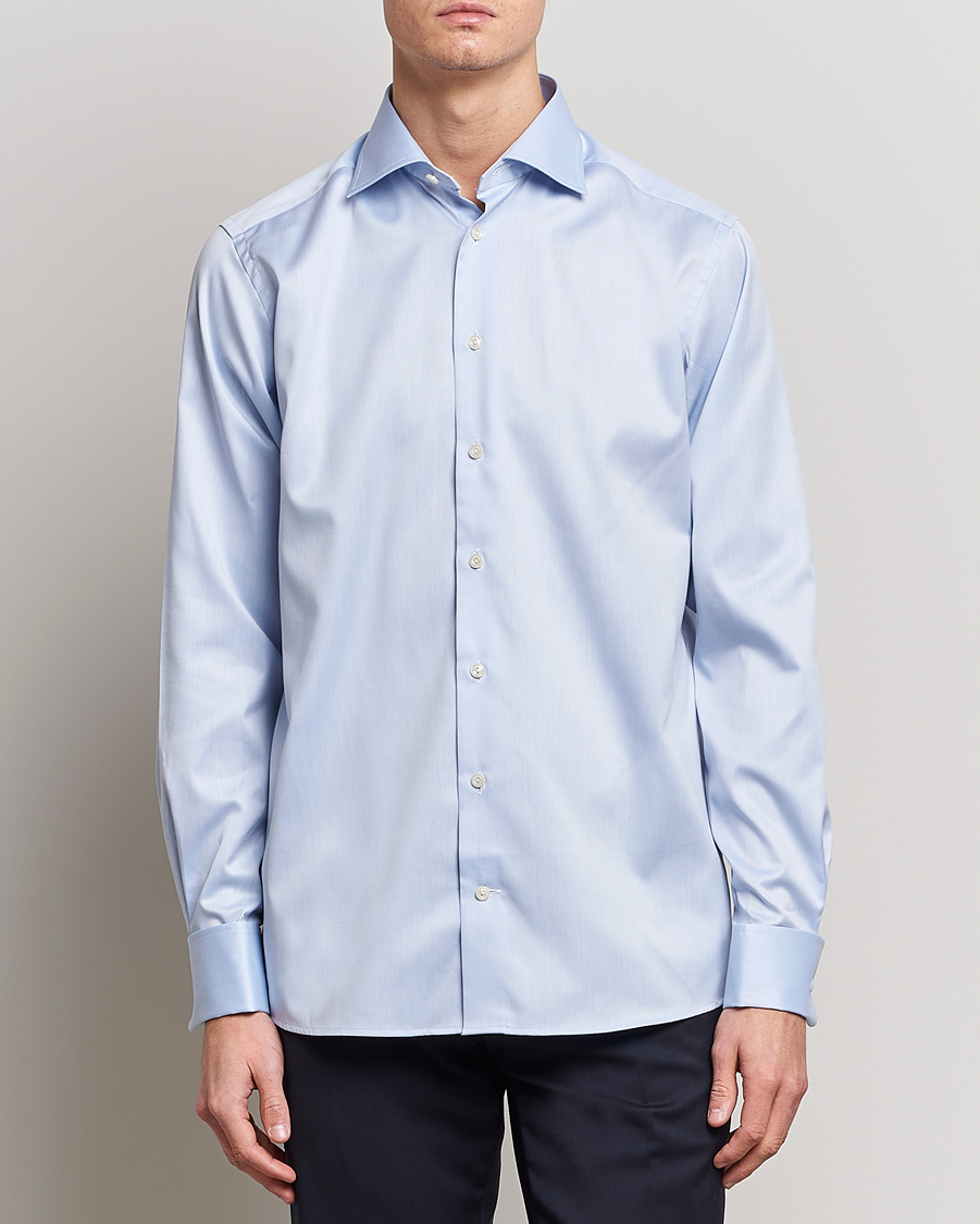 Homme | Chemises | Eton | Contemporary Fit Shirt Double Cuff Blue