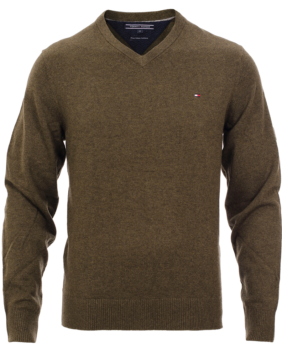 Homme | Pulls Et Tricots | Tommy Hilfiger | Pima Cotton Cashmere V-neck Pullover Beech Green