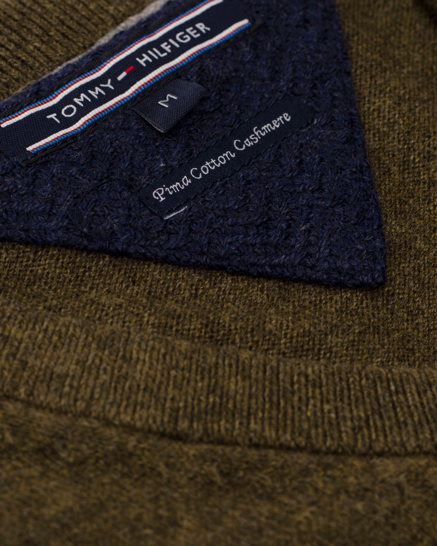 Homme | Pulls Et Tricots | Tommy Hilfiger | Pima Cotton Cashmere V-neck Pullover Beech Green