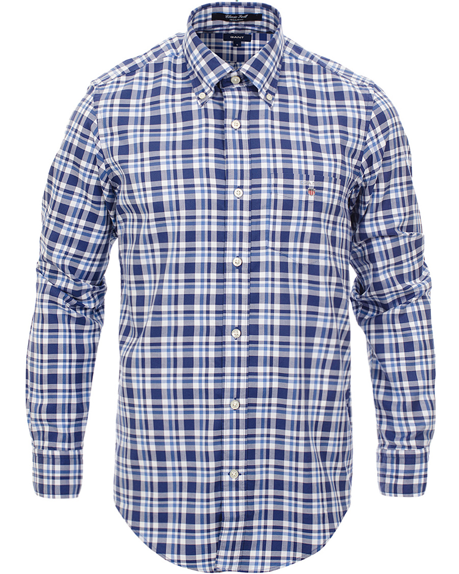 Homme | Chemises | GANT | Classic Twill Check Regular Fit Shirt Bright Blue