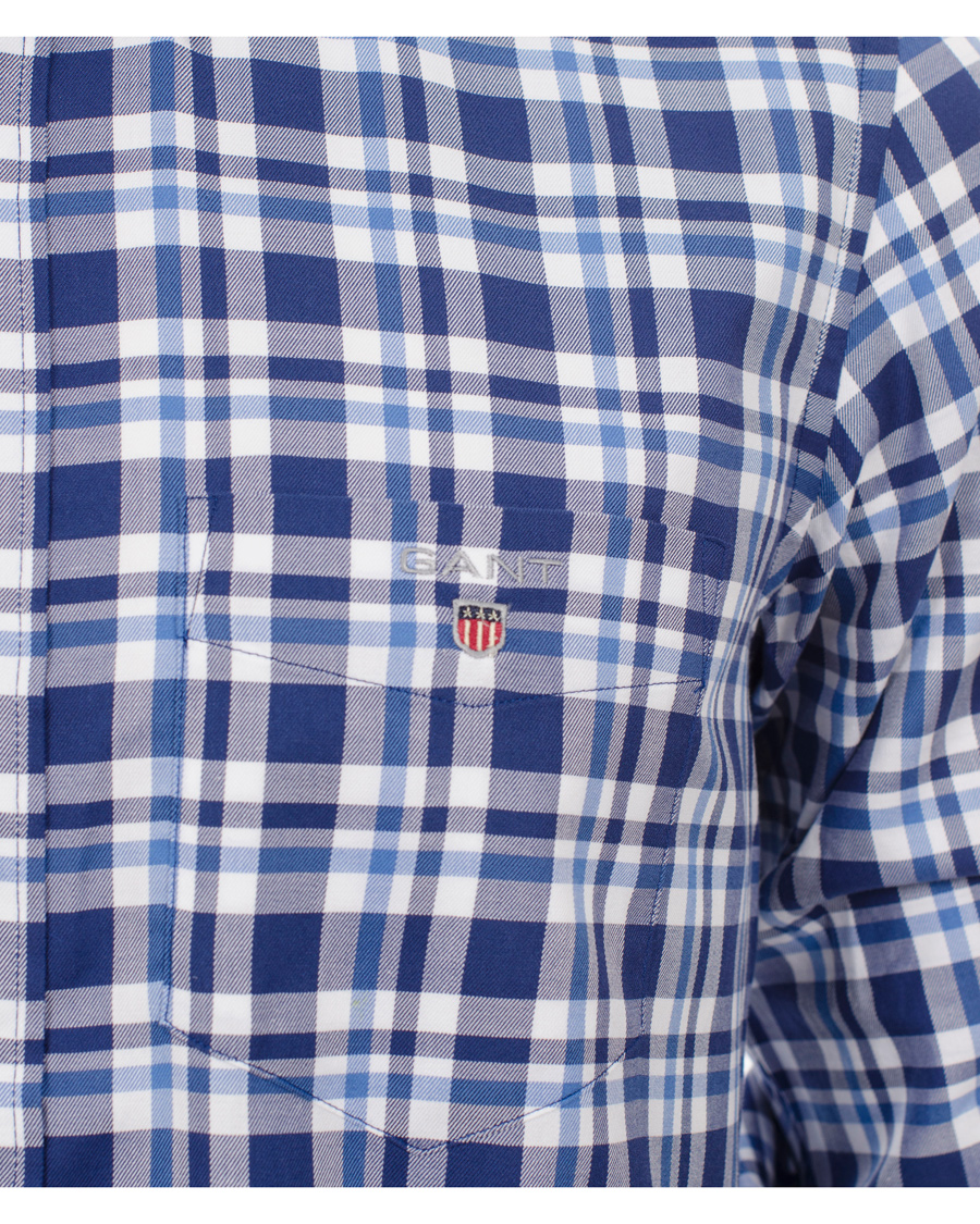 Homme | Chemises | GANT | Classic Twill Check Regular Fit Shirt Bright Blue
