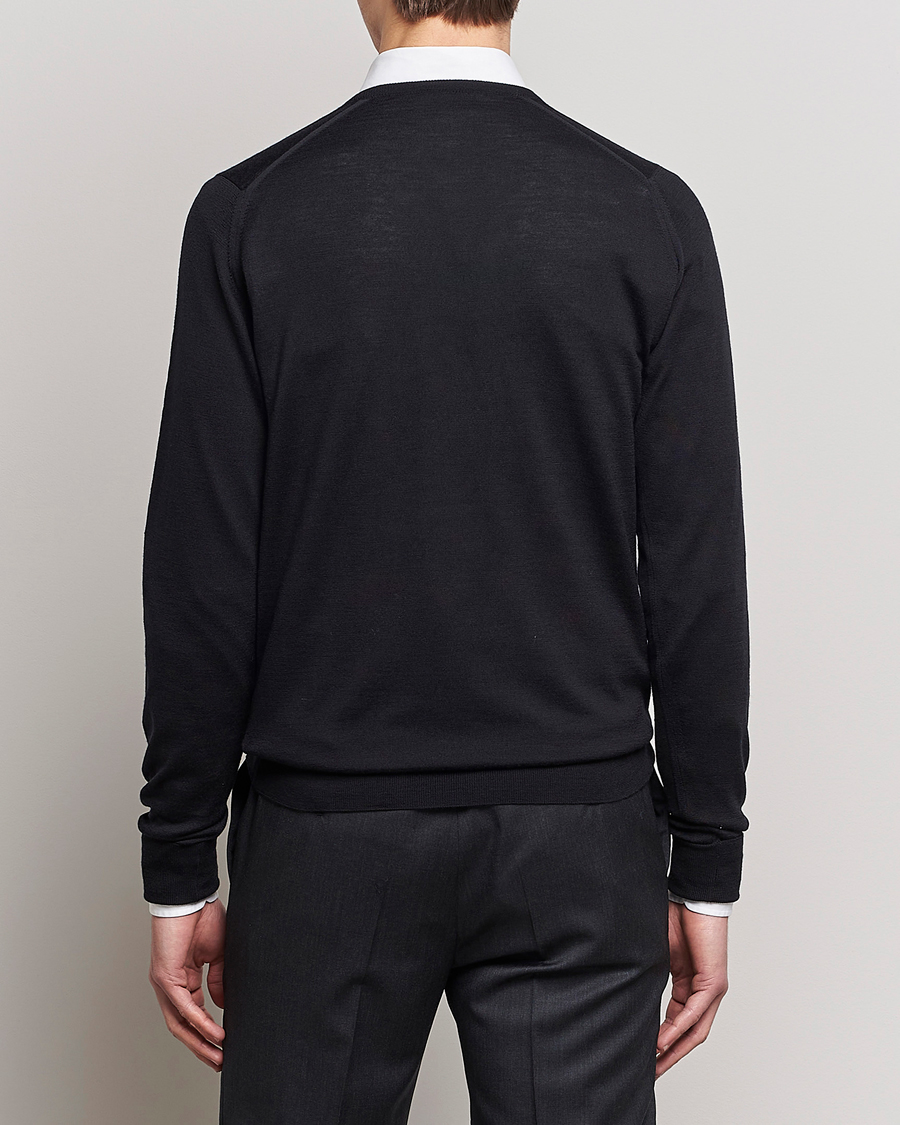 Homme | Pulls Et Tricots | John Smedley | Bobby Extra Fine Merino V-Neck Pullover Black