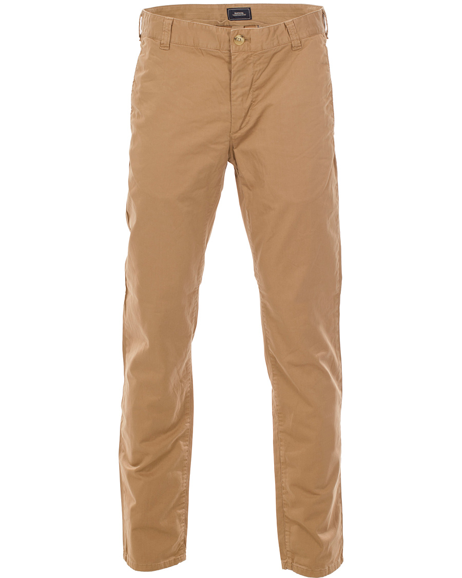 Homme | Pantalons | Boomerang | Steve Satin Cotton Chinos Teak Brown