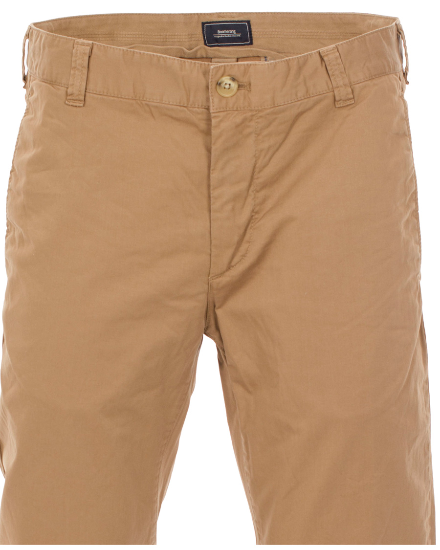 Homme | Pantalons | Boomerang | Steve Satin Cotton Chinos Teak Brown