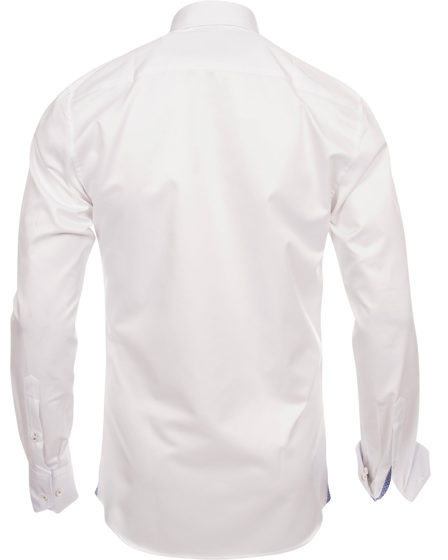 Homme | Chemises | Stenströms | Slimline Pin Point Oxford Contrast Shirt White Dot