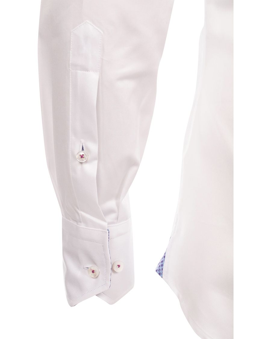 Homme | Chemises | Stenströms | Slimline Pin Point Oxford Contrast Shirt White Dot