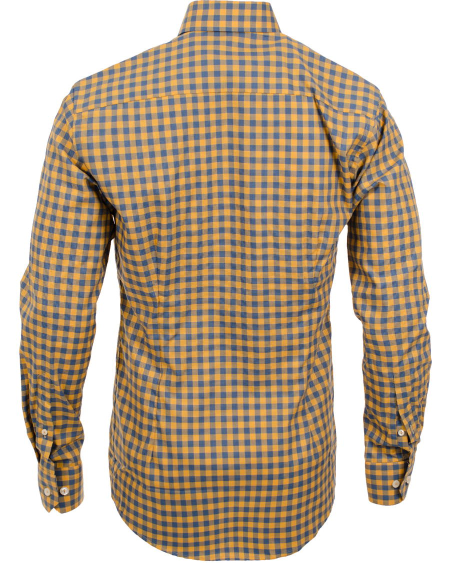 Homme | Chemises | Eton | Slim Fit Shirt Red Ribbon Check Mustard Yellow