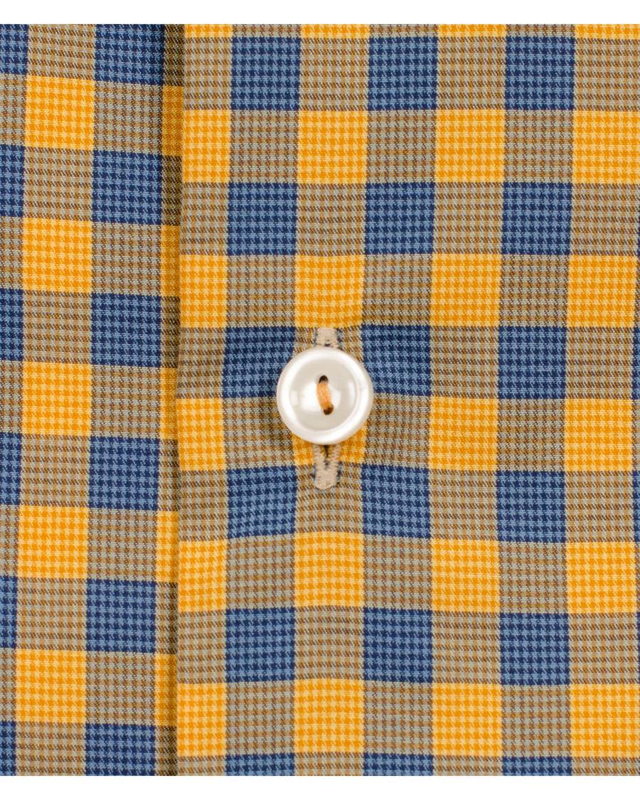 Homme | Chemises | Eton | Slim Fit Shirt Red Ribbon Check Mustard Yellow