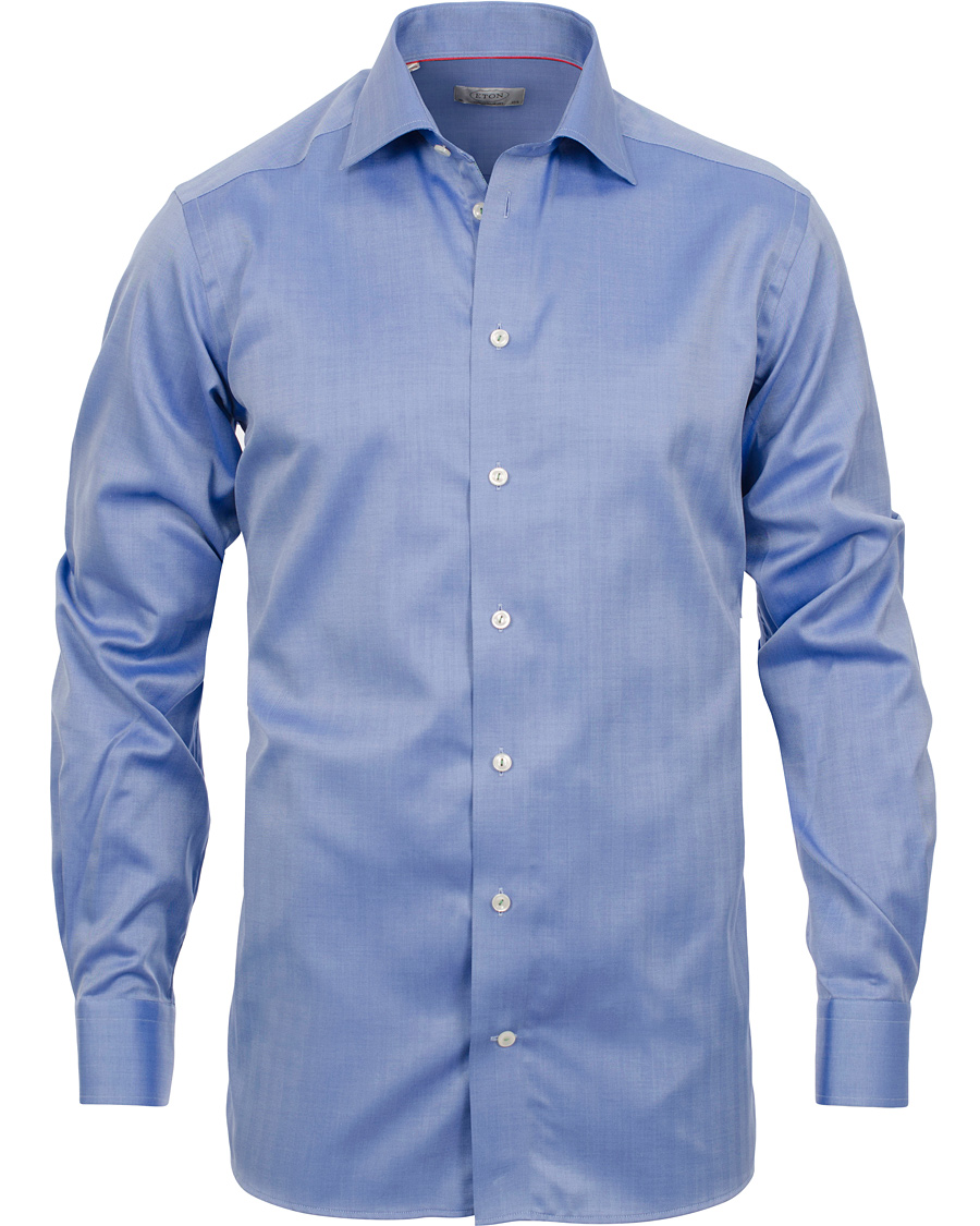 Homme | Chemises | Eton | Contemporary Fit Shirt Red Ribbon Herringbone Blue