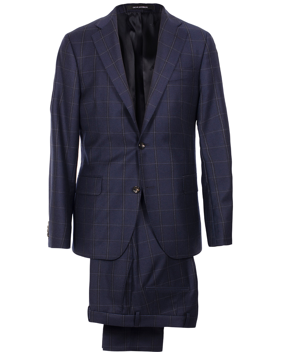 Homme | Costumes | Oscar Jacobson | Edmund Window Pane Suit Navy