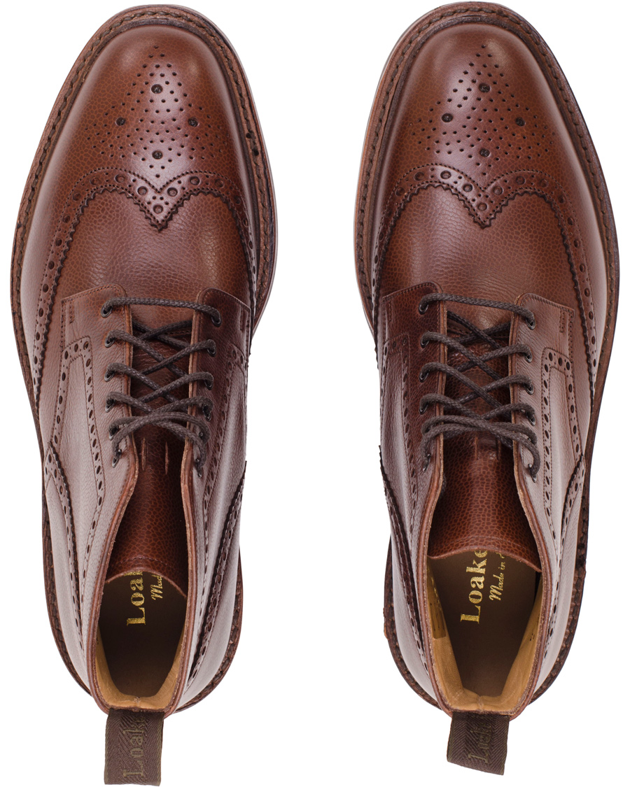 Homme | Loake 1880 Fairdford Brogue Boot Dark Brown Grain Calf | Loake 1880 | Fairdford Brogue Boot Dark Brown Grain Calf