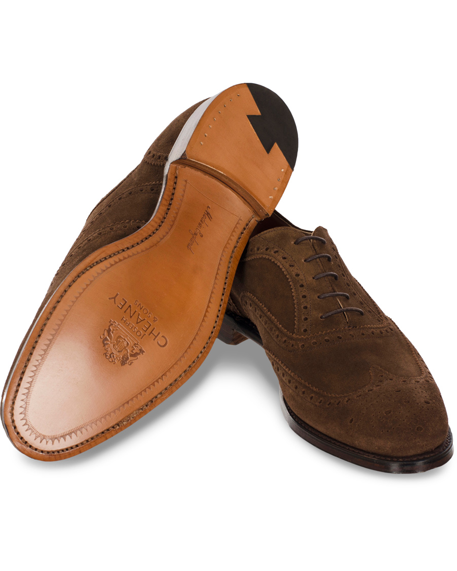 Homme | Cheaney Arthur III Brogue Brown Plough Suede | Cheaney | Arthur III Brogue Brown Plough Suede