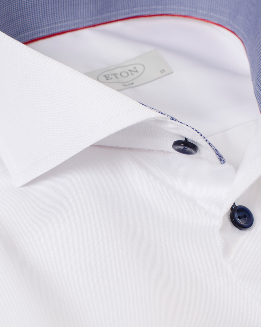 Homme | Chemises | Eton | Slim Fit Holiday Shirt Red Ribbon White