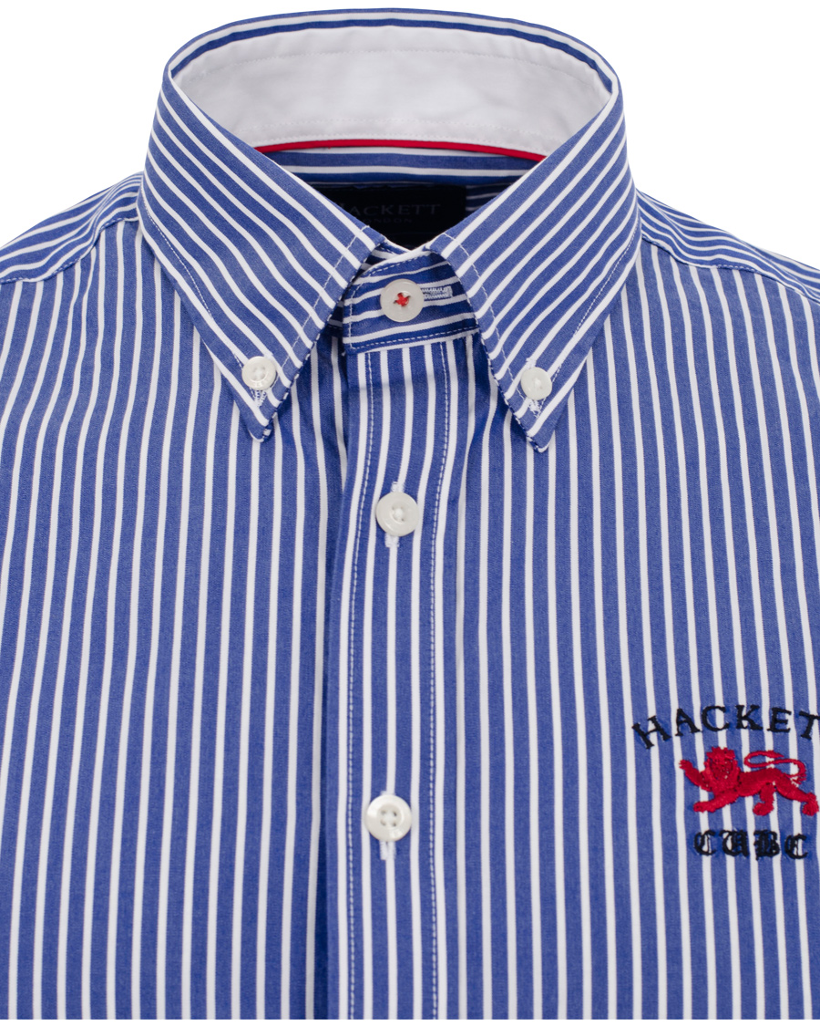 Homme | Chemises | Hackett | Wide Stripe Emblem Shirt Tailored Fit Blue/White