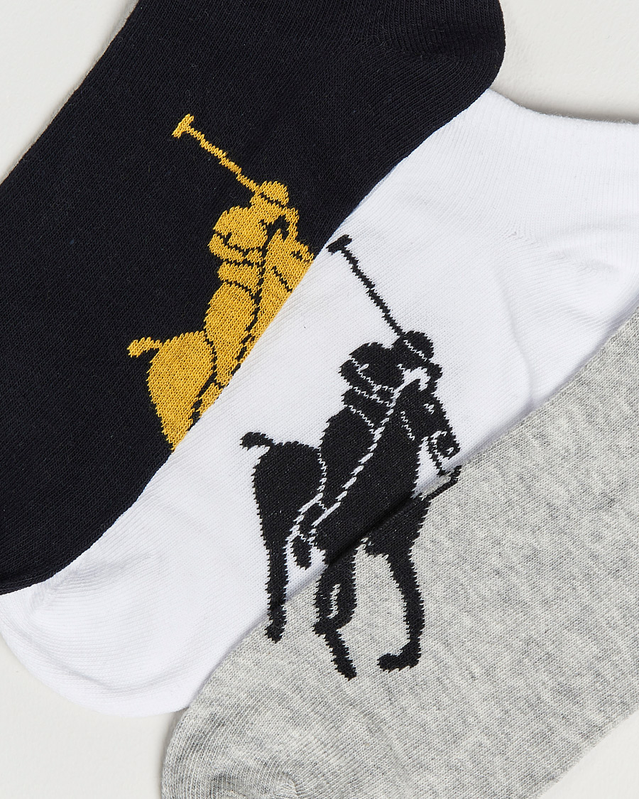 Men | Ankle Socks | Polo Ralph Lauren | 3-Pack Sneaker Sock Grey/White/Black