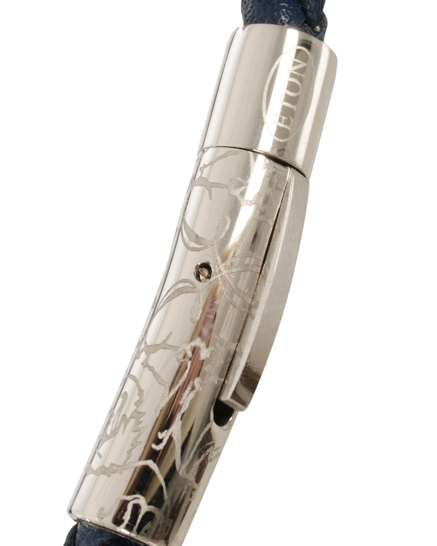 Homme | Eton Braided Leather Bracelet Navy | Eton | Braided Leather Bracelet Navy