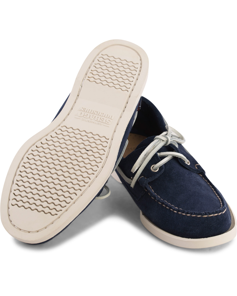 Homme | Sebago Spinnaker Navy Suede/Tan Leather | Sebago | Spinnaker Navy Suede/Tan Leather