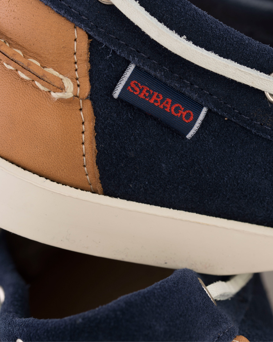 Homme | Sebago Spinnaker Navy Suede/Tan Leather | Sebago | Spinnaker Navy Suede/Tan Leather
