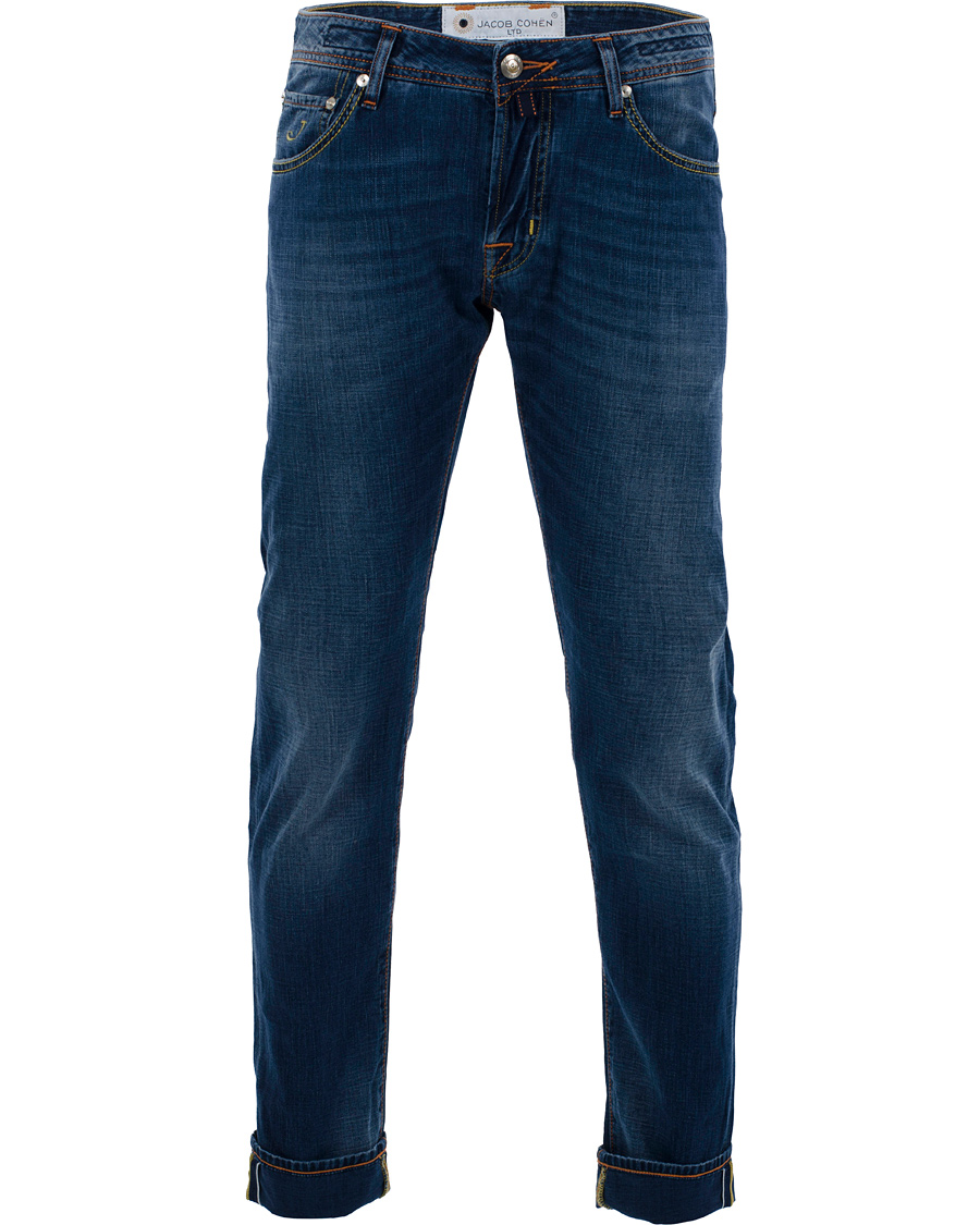 Homme | Jeans | Jacob Cohën | 622 Luxury Edition Jeans Mid Blue/Red Label