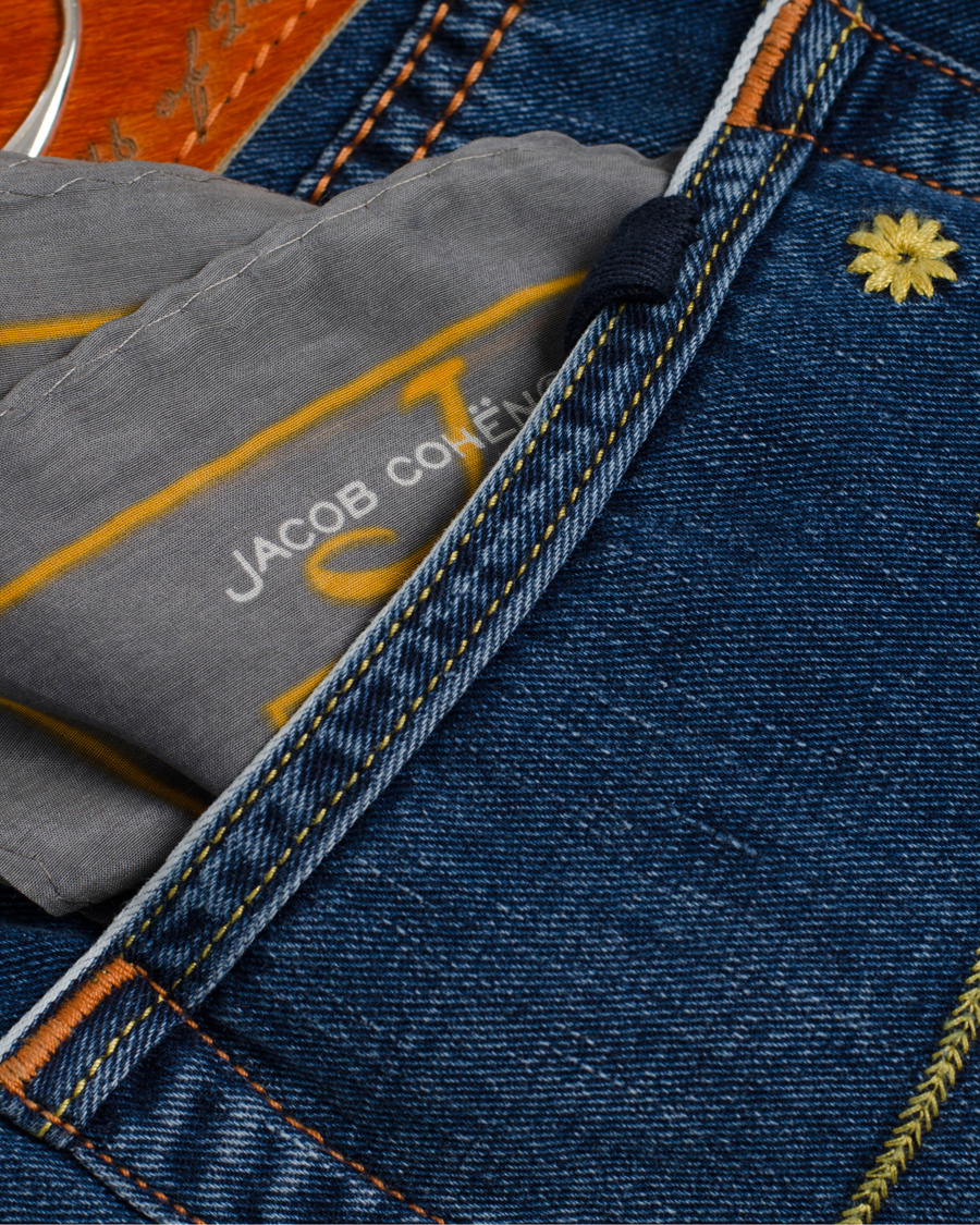 Homme | Jeans | Jacob Cohën | 622 Luxury Edition Jeans Mid Blue/Red Label