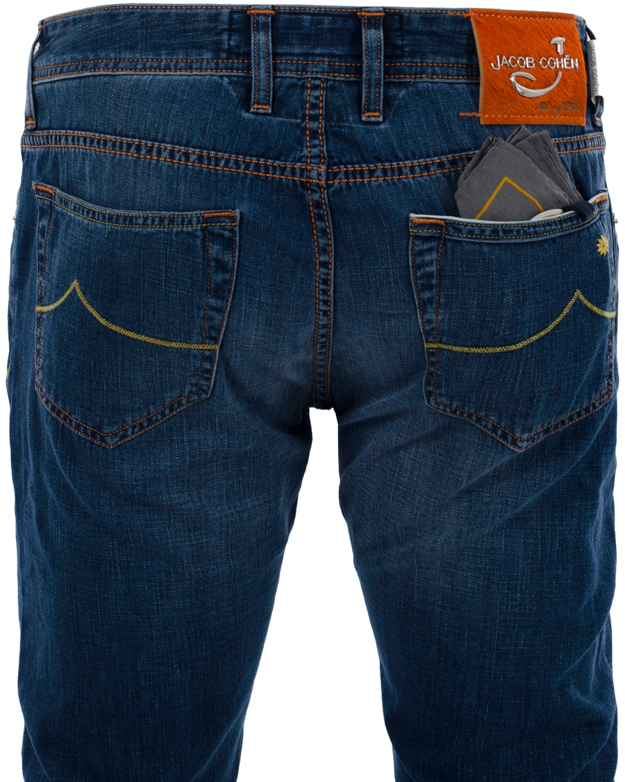 Homme | Jeans | Jacob Cohën | 622 Luxury Edition Jeans Mid Blue/Red Label