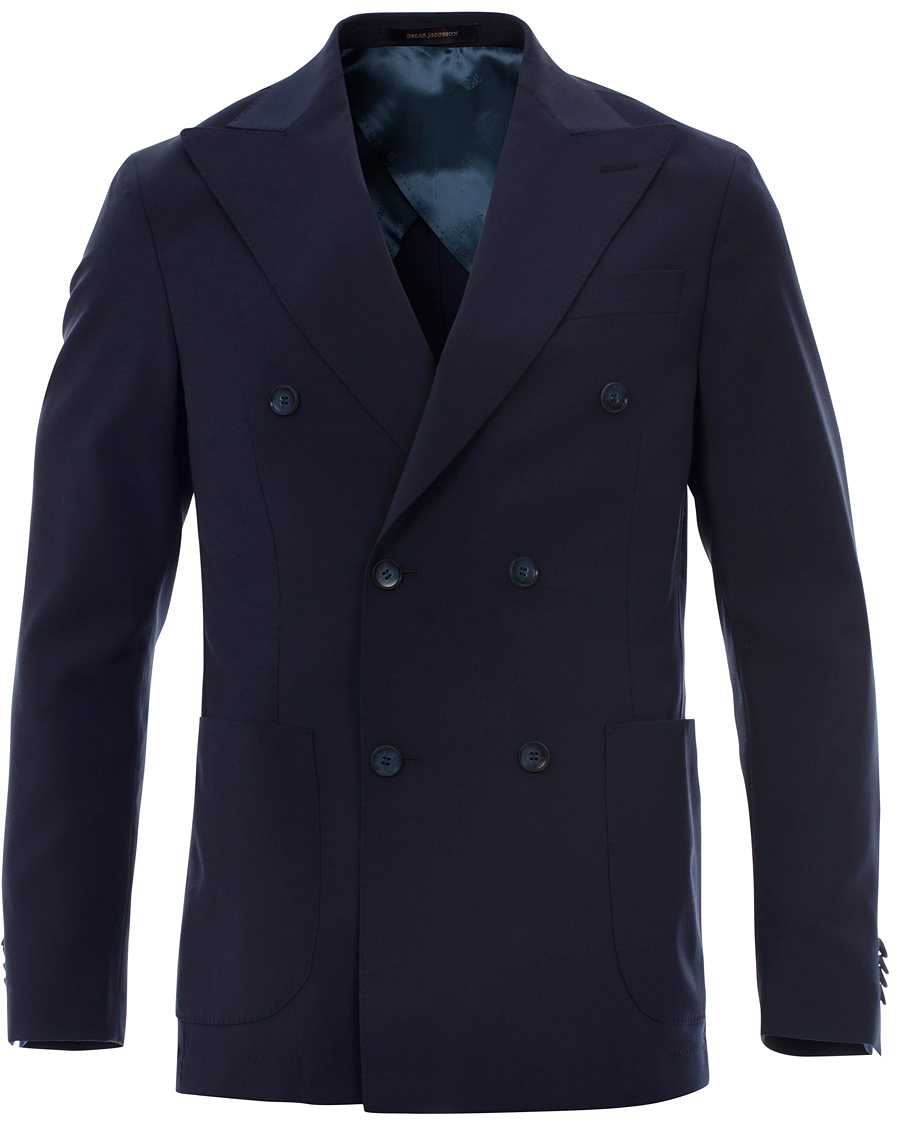 Homme | Blazers | Oscar Jacobson | Erik Double Breasted Blazer Napoli Blue