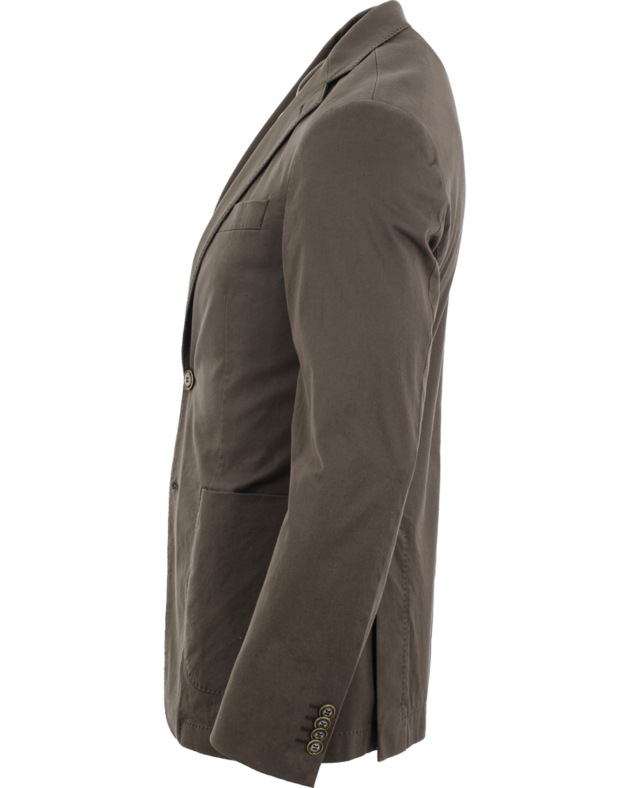 Homme | Blazers | Oscar Jacobson | Einar Stretch Cotton Blazer Khaki Green