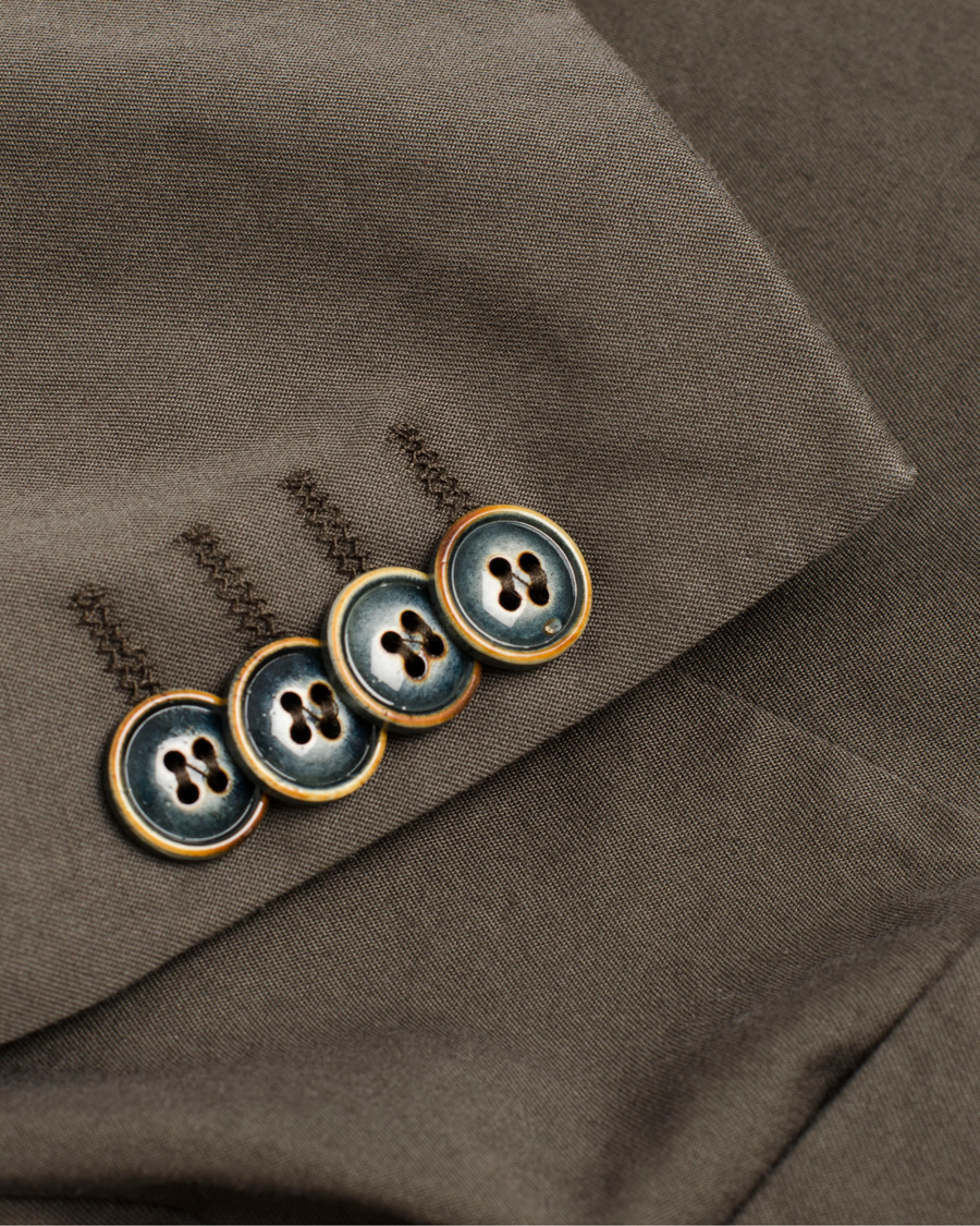 Homme | Blazers | Oscar Jacobson | Einar Stretch Cotton Blazer Khaki Green