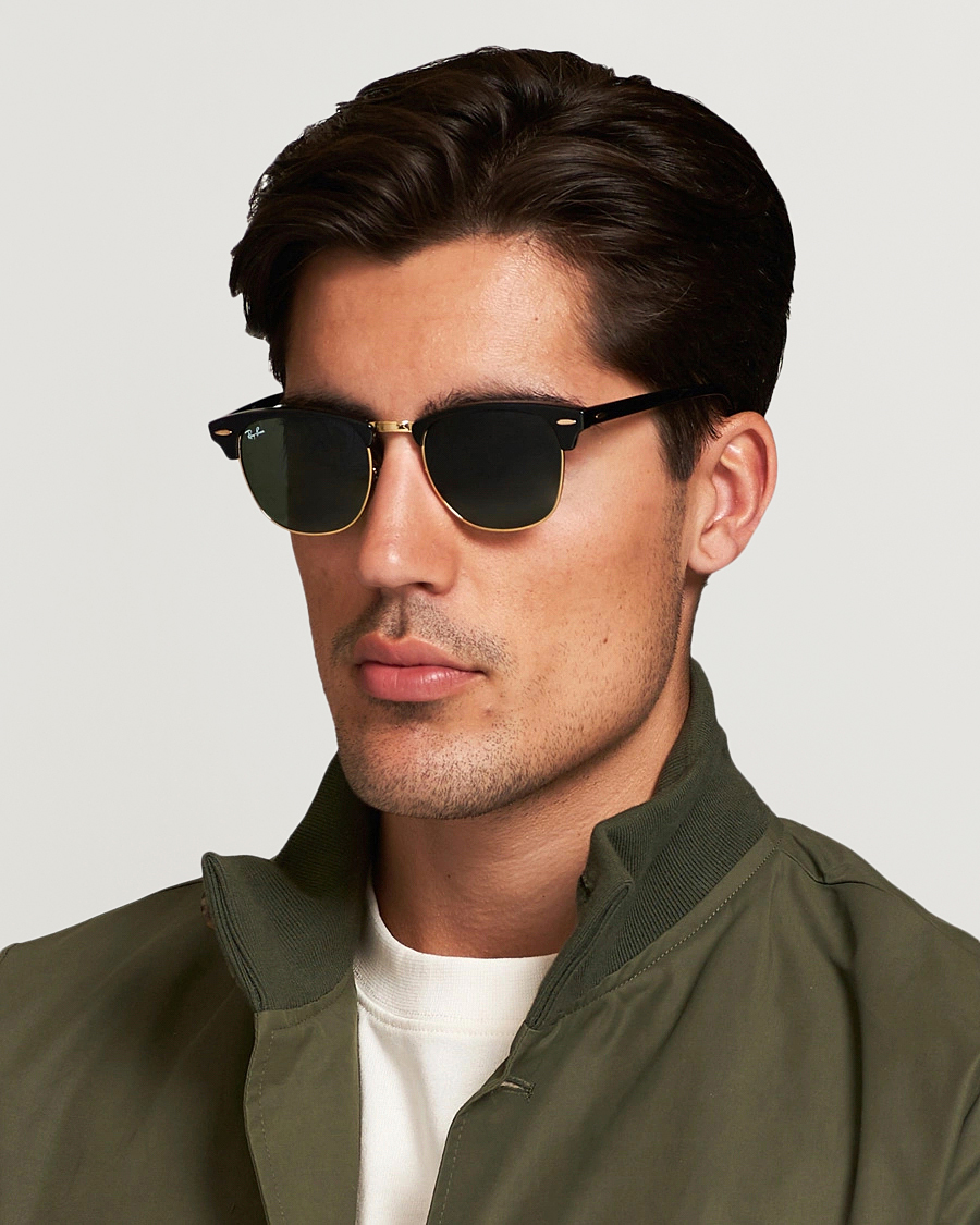 Homme | Lunettes De Soleil | Ray-Ban | Clubmaster Sunglasses Ebony/Crystal Green
