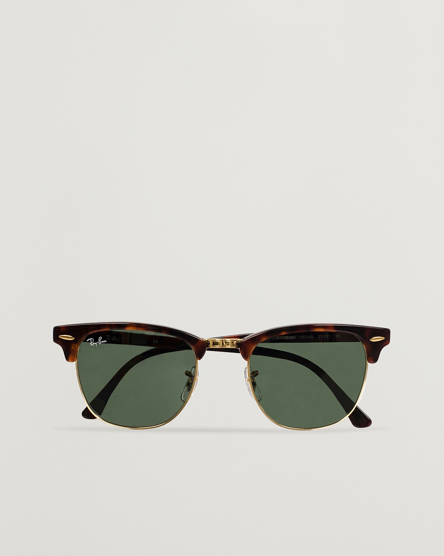 Homme | Lunettes De Soleil | Ray-Ban | Clubmaster Sunglasses Mock Tortoise/Crystal Green