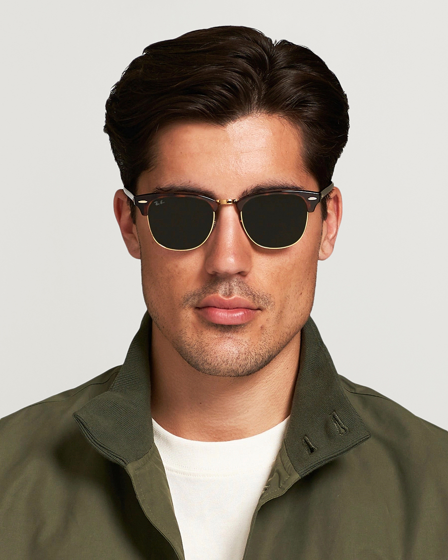 Homme | Les Classiques Intemporels | Ray-Ban | Clubmaster Sunglasses Mock Tortoise/Crystal Green